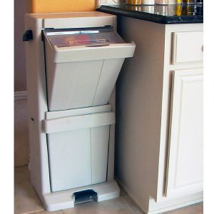 Dog Food Stacked Storage Bins in Kitchen