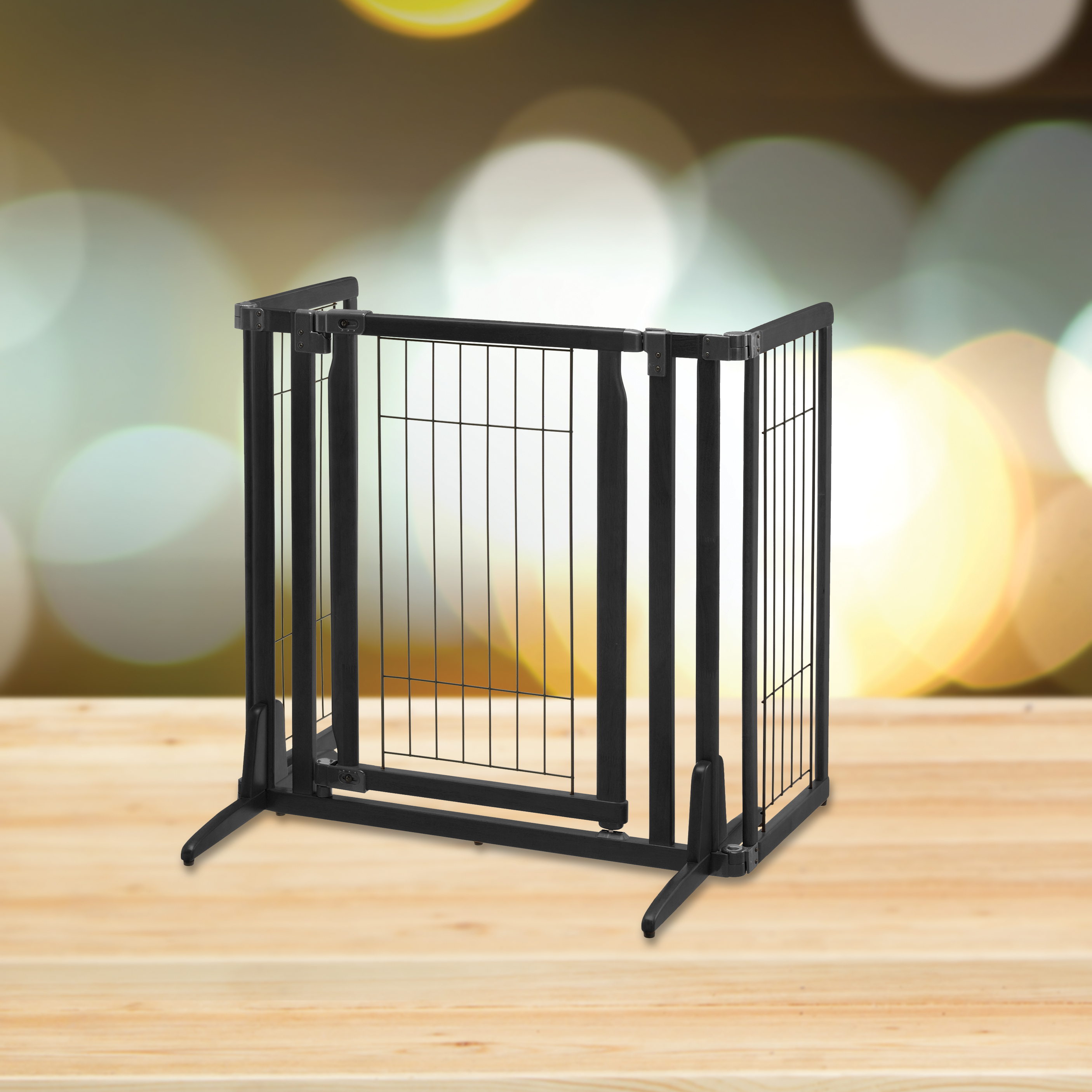 Freestanding Dog Gates Freestanding Premium Plus Black Pet Gate