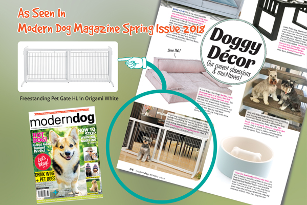 As Seen In Modern Dog Magazine – Freestanding Pet Gate