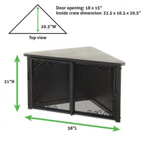 Fancy Accent Table Pet Crate with Dimensions