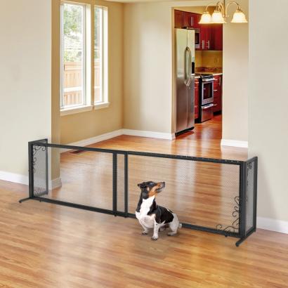 mesh pet gate with door