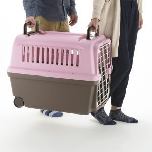 Two people carry Kennel with handles