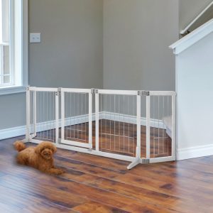 White Pet Gate set up inside home