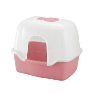 pink and white kitty litter suite