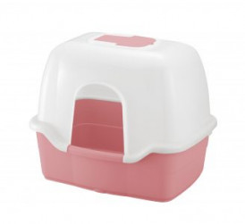 pink and white kitty litter suite