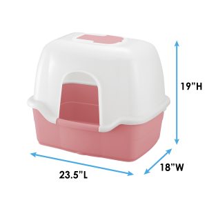Pink and White Cat Litter Box