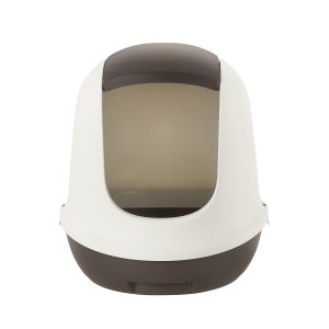 front view hooded kitty litter box