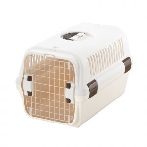 angle view white dog carrier SMALL