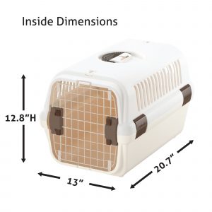 White Pet Carrier with Dimensions