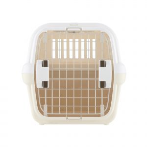 front view durable white dog carrier