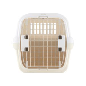 front view durable white dog carrier