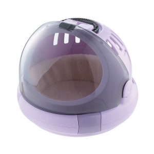 purple durable cat bed with lid