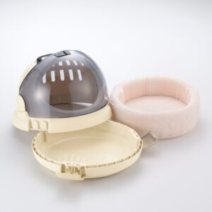The three parts of the pet carrier bed dis assembled