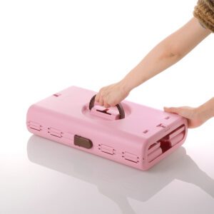 fully collapsed pink pet carrier