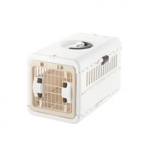 small white foldable plastic pet carrier for dogs
