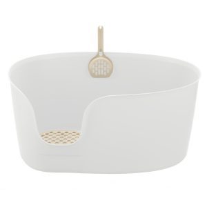 white high wall kitty litter box