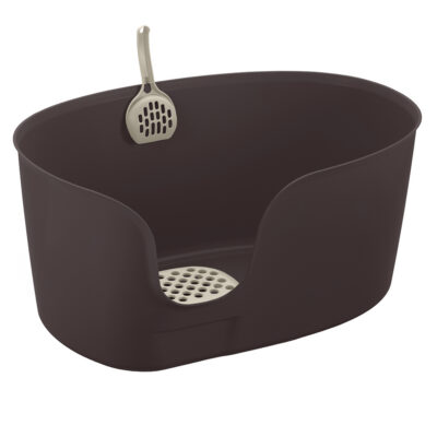 Cat litter box with high walls
